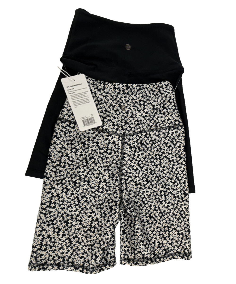 Balance Collection Womens XS 2PK Easy Bermuda Shorts Black/Black DitsyDaisy NWT